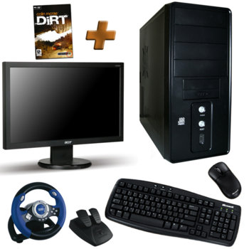 Настолен компютър PC "Актив" & 20" (~51 cm) ACER V203Hb +Подарък игра "Colin McRae DIRT", AMD Athlon II™ X2 240 Dual Core 2.8GHz, 3GB RAM, 640GB HDD, DVDRW, ATi HD4730 512MB DDR5, SB5.1, Microsoft mouse & KBD, волан с педали SWEEX GA300, 2г. гаранция | JAR Computers PC "Актив" & 20" (~51 cm) ACER V203Hb +Подарък и…