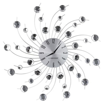 Часовник Esperanza Geneva EHC004, стенен, кристални елементи, сребрист image