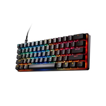 Клавиатура SteelSeries Apex Pro Mini Gen 3, механична, OmniPoint 3.0 Adjustable HyperMagnetic суичове, гейминг, RGB подсветка, US подредба, черна, USB | JAR Computers SteelSeries Apex Pro Mini Gen 3 US Layout 64913
