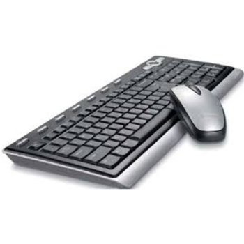 Комплект клавиатура и мишка Labtec 967680-0100, безжични, мултимедийни клавиши, кирилизирана, оптична мишка (800 dpi), USB, сребристо-черни | JAR Computers Комплект Labtec 967680-0100-US+BG