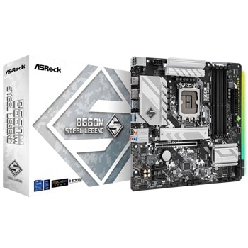 Дънна платка ASRock B660M Steel Legend, B660, LGA 1700, DDR4, PCI-E 5.0, (DP&HDMI), 6x SATA 6Gb/s, 2x M.2, 4x USB 3.2 Gen1, Micro ATX | JAR Computers ASROCK B660M Steel Legend 90-MXBH30-A0UAYZ