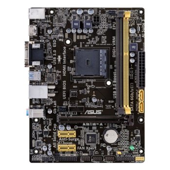 Дънна платка ASUS AM1M-A, AMD Sempron & Athlon-Series APUs, AM1, DDR3 DIMM, Lan1000, 2xSATA 3.0, 2xUSB 3.0, mATX | JAR Computers ASUS AM1M-A