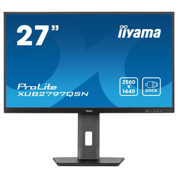 Монитор IIYAMA XUB2797QSN-B2, 27" (68.58cm) IPS панел, 100Hz, WQHD, 1ms, 80 000 000:1, 300cd/m2, DisplayPort, HDMI, USB, USB-C, LAN | JAR Computers IIYAMA XUB2797QSN-B2