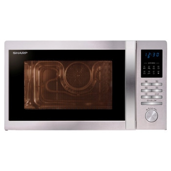 Микровълнова фурна Sharp R322STWE, механично управление, 900W, 25l обем, 5 степени на мощност, инокс | JAR Computers Микровълнова фурна Sharp R322STWE
