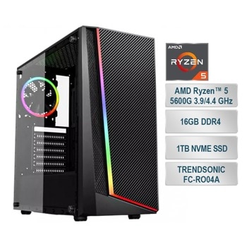 Настолен компютър PC "Enchanter Alpha", шестядрен AMD Ryzen 5 5600G 3.9/4.4 GHz, 16GB DDR4, 1TB NVME SSD, 1x USB 3.0, Free DOS | JAR Computers Enchanter Alpha