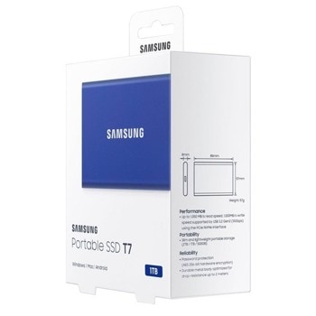 Samsung Portable SSD T7 1TB, Blue (Разопакован) | JAR Computers Samsung Portable SSD T7 1TB, Blue (Разопакован)