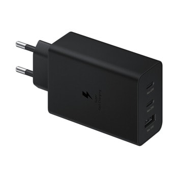 Зарядно устройство Samsung 65W Power Adapter Trio, от контакт към 2x USB-C(ж) + 1x USB-A(ж), 65W, 5.0V/3.0A, черно | JAR Computers Зарядно устройсво Samsung 65W Power Adapter Trio