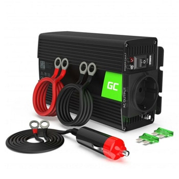 Инвертор Green Cell INV14, 300W, от DC 24V към AC 230V, 1x USB-A, чиста синусоида, за кола | JAR Computers Green Cell 24V to 230V 300W/600W INV14