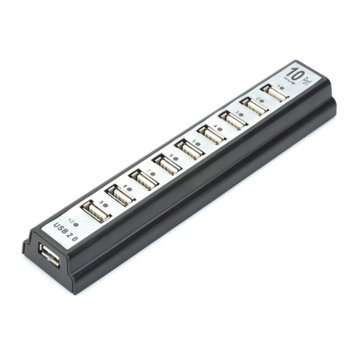 USB Хъб 12061, 10 порта, от USB Type B, към 10x USB 2.0 Type-A, различни цветове | JAR Computers USB хъб USB 2.0, 10 порта черен