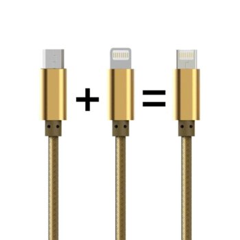 LDNIO USB A(м) към Micro USB-B (м), Lighting 1m
