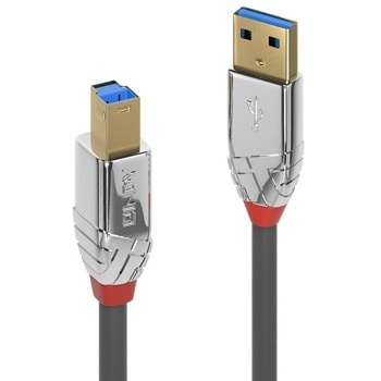 Кабел Lindy LNY-36662, от USB A(м) към USB B(м), 2m, сив | JAR Computers Lindy LNY-36662