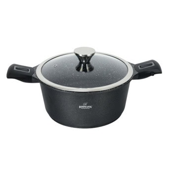 Тенджера Bohmann BH 1730-24CR, вместимост 4.3 l, 24 cm диаметър, алуминий, капак, черна | JAR Computers Тенджера Bohmann BH 1730-24CR