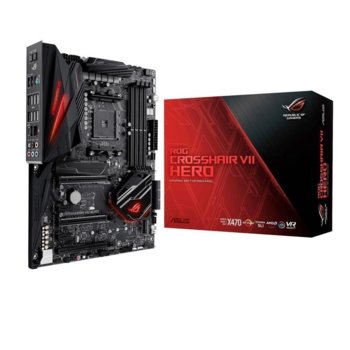 Дънна платка Asus Rog Crosshair VII Hero, X470, AM4, DDR4, PCI-E(CFX&SLi), 6x SATA3 6.0 Gb/s, 1x M.2 Socket, 6 x USB 3.1 Gen 1, ATX | JAR Computers Asus Rog Crosshair VII Hero