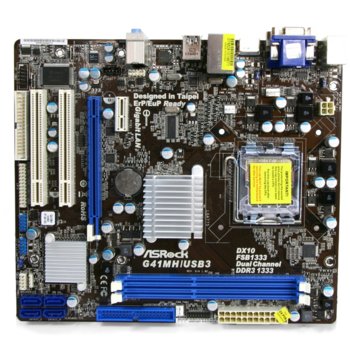 Дънна платка ASRock G41MH/USB3, G41, S775, DDR3, VGA+PCI-E (HDMI & DVI), SB5.1, Lan1000, SATA, USB3.0, mATX | JAR Computers ASRock G41MH/USB3