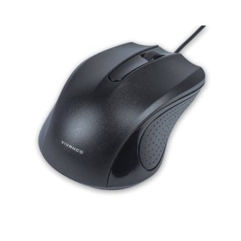 Мишка Vivanco Compact 36637, оптична (1000 dpi), USB, черна | JAR Computers VIVANCO Compact 3 Keys Mouse 36637