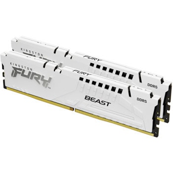 Памет 64GB (2x32GB) DDR5 6000MT/s, Kingston Fury Beast White, KF560C30BWEK2-64, 1.4V | JAR Computers Kingston Fury Beast White 2x32GB KF560C30BWEK2-64