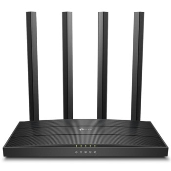 Рутер TP-Link Archer C6 (v4.0), 1200Mbps, 2.4GHz(400Mbps)/5GHz(867Mbps), Wireless AC, 4x LAN1000, 1x WAN, 4x външни антени, MU-MIMO | JAR Computers TP-Link Archer C6 v4.0