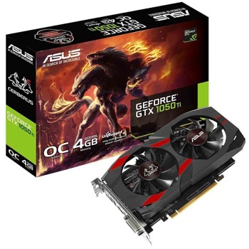 Видео карта Nvidia GF GTX 1050 Ti, 4GB, Asus Cerberus OC Edition, PCI-E 3.0, GDDR5, 128 bit, Display Port, HDMI, DVI | JAR Computers ASUS Cerberus GeForce GTX 1050Ti OC Edition 4GB