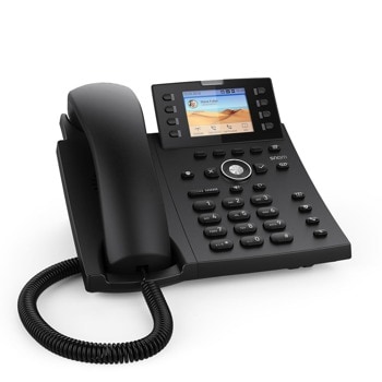VoIP телефон Snom D335, 2.7" графичен TFT дисплей, 12 SIP акаунта, 2x 10/100/1000 Mbps LAN порта, PoE 802.3af клас 2, черен image