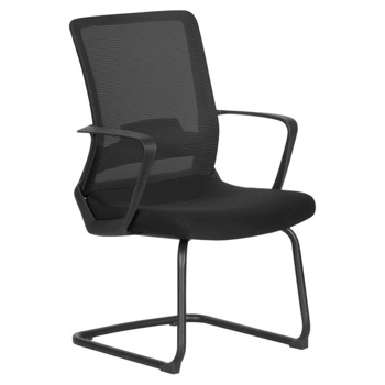 Посетителски стол Carmen 7564, до 100кг, дамаска/мрежа, метална база, черен | JAR Computers Carmen 7564 - черно 3520384_1