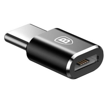 Преходник Baseus microUSB Female To USB-C Male (CAMOTG-01), от USB-C(м) към USB Micro B(ж), черен | JAR Computers Baseus microUSB Female To USB-C Male CAMOTG-01