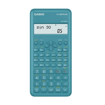 Калкулатор Casio FX-220 Plus, научен, изчисления на фракциите, процентни изчисления, тригонометрични и инверсни тригонометрични функции, общи и естествени логаритми, инженерна нотация, син | JAR Computers CASIO FX220 Plus