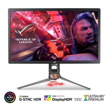 Монитор Asus ROG SWIFT PG27UQ, 27" (68.58 cm) IPS панел, 4K UHD, 4ms, 50000:1, 600cd/m2, Display Port, HDMI, USB 3.0, ASUS Aura RGB подсветка | JAR Computers Asus Republic Of Gamers SWIFT PG27UQ
