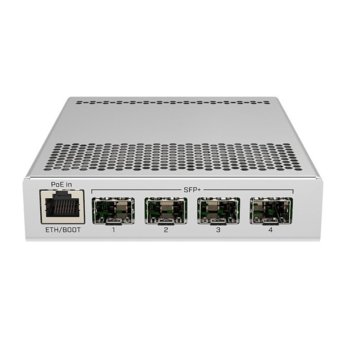 Суич MikroTik CRS305-1G-4S+IN, 10000 Mbps, 1x 10/100/1000 Mbps, 4x SFP+, 1x PoE | JAR Computers MikroTik CRS305-1G-4S+IN