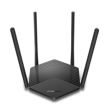 Рутер Mercusys MR60X, 1500Mbps, 2.4GHz (300 Mbps)/5GHz (1201 Mbps), Wireless AX, 2x 10/100/1000Mbps LAN, 1x 10/100/1000Mbps WAN, 4x външни антени | JAR Computers Mercusys MR60X
