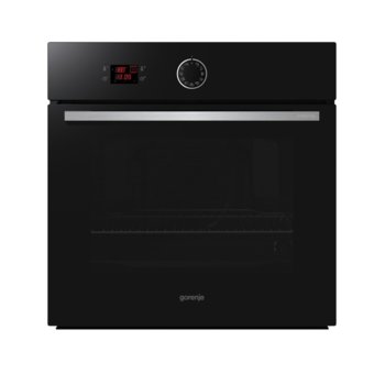 Фурна за вграждане GORENJE BO 75 SY2 B, клас А, 3300 W, 67л., Електронно управление, FastPreheat затопляне, SuperSize тави, SilverMatte емайл, AdaptTech печене, черна | JAR Computers GORENJE BO 75 SY2 B