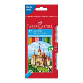 Faber-Castell Замък 12 цвята с молив Grip 2001