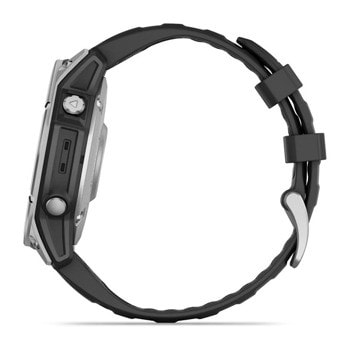 Garmin fenix E Stainless Steel Black Silicone