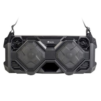 Тонколона NGS Street Fusion, 2.0, 100W, Bluetooth, FM, 3.5mm жак, USB, черна, LED дисплей, функция за запис, контрол на звука, microSD слот, 2000mAh батерия | JAR Computers NGS Street Fusion Boombox STREETFUSION