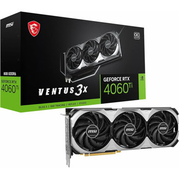 Видео карта Nvidia GF RTX 4060 Ti, 8GB, MSI VENTUS 3X E, OC, PCI-E 4.0, GDDR6, 128-bit, DisplayPort, HDMI | JAR Computers MSI GF RTX 4060 Ti VENTUS 3X E OC 912-V515-097