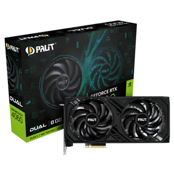 Видео карта Nvidia GF RTX 4060, 8GB, Palit Dual, PCI-E 4.0, GDDR6, 128-bit, DisplayPort, HDMI | JAR Computers Видео карта Palit GeForce RTX 4060 Dual