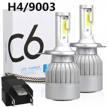 Автомобилна крушка C6, 4500lm, H4, P43t, LED, 2 броя | JAR Computers Noname C6 H4 765645