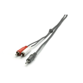 Аудио кабел Vivanco 46504, от Jack(м) 3.5mm към 2x RCA Chinch(м), 1.5m, черен | JAR Computers Vivanco 46504 Jack(м) 3.5mm към 2x Chinch(м) 1.5m