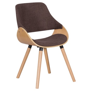 Трапезен стол Carmen 9973, до 120кг. макс. тегло, бук, дамаска/дърво, дървена база, кафяв image