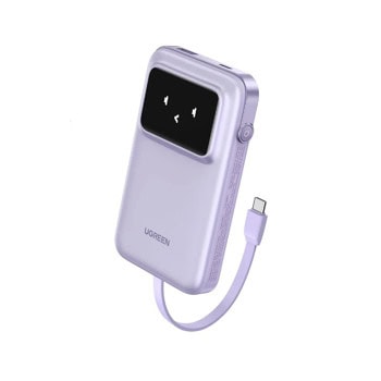 Външна батерия /power bank/ Ugreen PB511, 10 000 mAh, лилава, 1x USB-A, 1x USB-C(м), 1x USB-C(ж), 30W, LED дисплей | JAR Computers Ugreen PB511 35604B