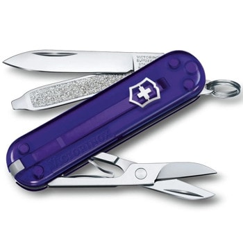 Джобен нож Victorinox Classic SD Transparent Persian Indigo, лилав | JAR Computers Victorinox Classic SD Transparent Persian Indigo