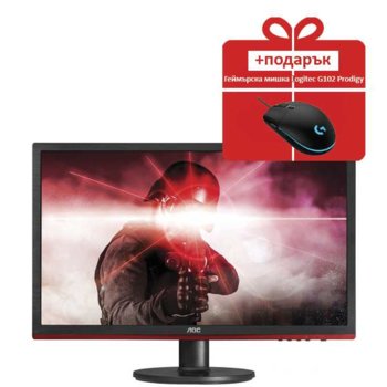 Монитор AOC G2260VWQ6 с подарък мишка Trust GXT 133 Locx, 21.5" (54.61 cm) TN панел, 1ms, Full HD, 20 000 000:1, 250cd/m2, 1x DisplayPort, 1x HDMI, 1x VGA | JAR Computers AOC G2260VWQ6 + TRUST GXT 133