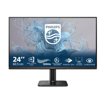 Монитор Philips 24E2N1110/00, 23.8" (60.45cm) IPS панел, 120Hz, Full HD, 1ms, 300cd/m2, HDMI, VGA | JAR Computers Philips 24E2N1110/00