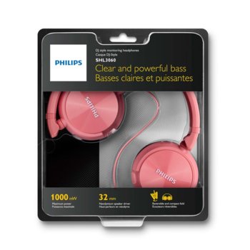 Headphones Philips,inspired for DJs,Pink