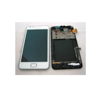 Samsung Galaxy S2, LCD with touch and frame, white