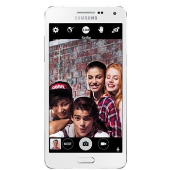 Samsung Galaxy A5 (SM-A500FZWDROM) бял, поддържа 2 sim карти, 5.0" (12.70 cm), четири-ядрен 1.2GHz, 2GB RAM, 16GB Flash памет(+microSD слот), 13.0 & 5.0 Mpix camera, Android, 123g | JAR Computers Samsung Galaxy A5 (SM-A500FZWDROM)