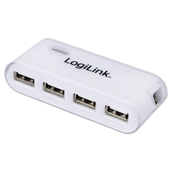 USB Хъб LogiLink UA0086, 4 порта, от USB Type-A към 4x USB 2.0 Type-A, бял | JAR Computers LogiLink UA0086 USB HUB 4x USB2.0