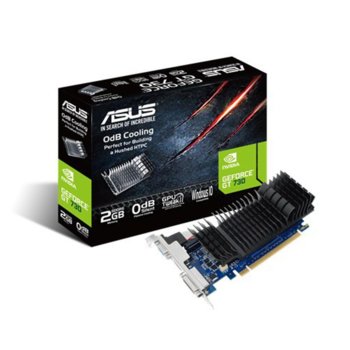 Видеокарта Nvidia GF GT 730, 2GB, Asus, PCI-E 2.0, GDDR5, 64 bit, HDMI, DVI, VGA | JAR Computers ASUS GT730-SL-2GD5-BRK