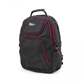 Раница за лаптоп White Shark Dark Nomad, до 17.3" (43.94 cm), черна/червена | JAR Computers White Shark Dark Nomad