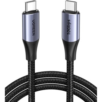 Кабел Ugreen US355, от USB C(м) към USB C(м), 1m, 100W, черен | JAR Computers Ugreen Type-C Gen2 M/M US355
