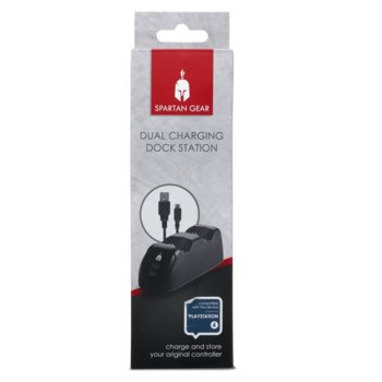Зарядно Spartan Gear Dual Charging Dock Station, за два PS4 Dualshock 4 контролера, черно | JAR Computers Spartan Gear Dual Charging Dock Station 050389